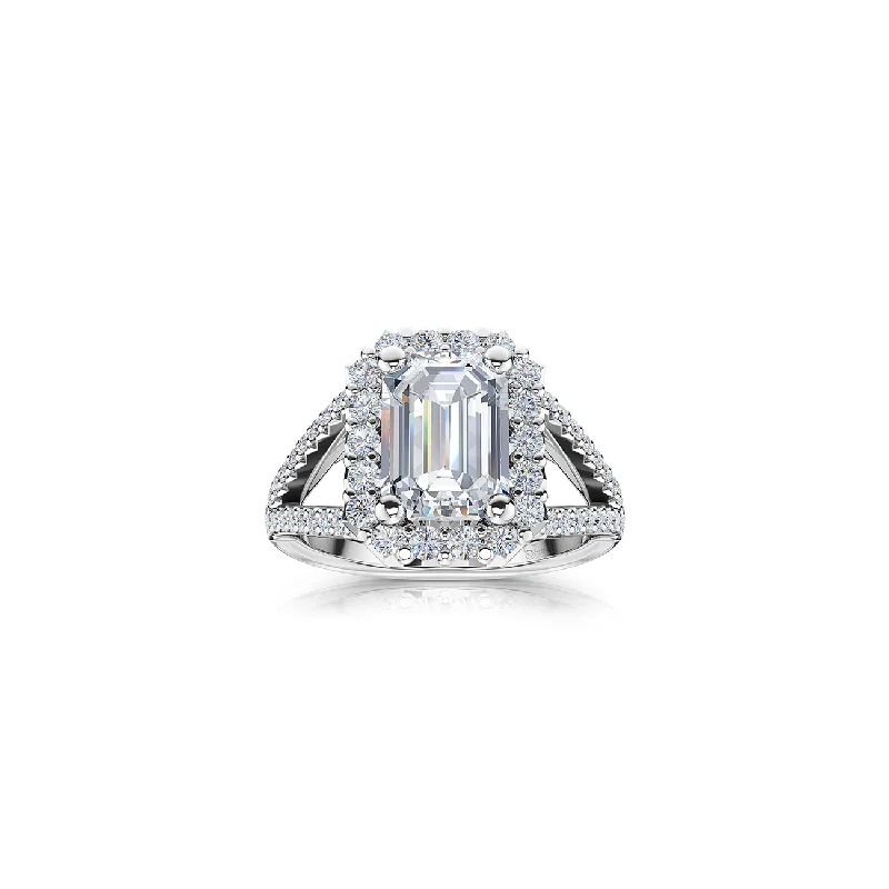 Men's Alexandrite Engagement Rings in Platinum with a Hidden Halo of DiamondsThe Studio Collection Emerald Cut Diamond Cushion Halo Split Shank Engagement Ring
