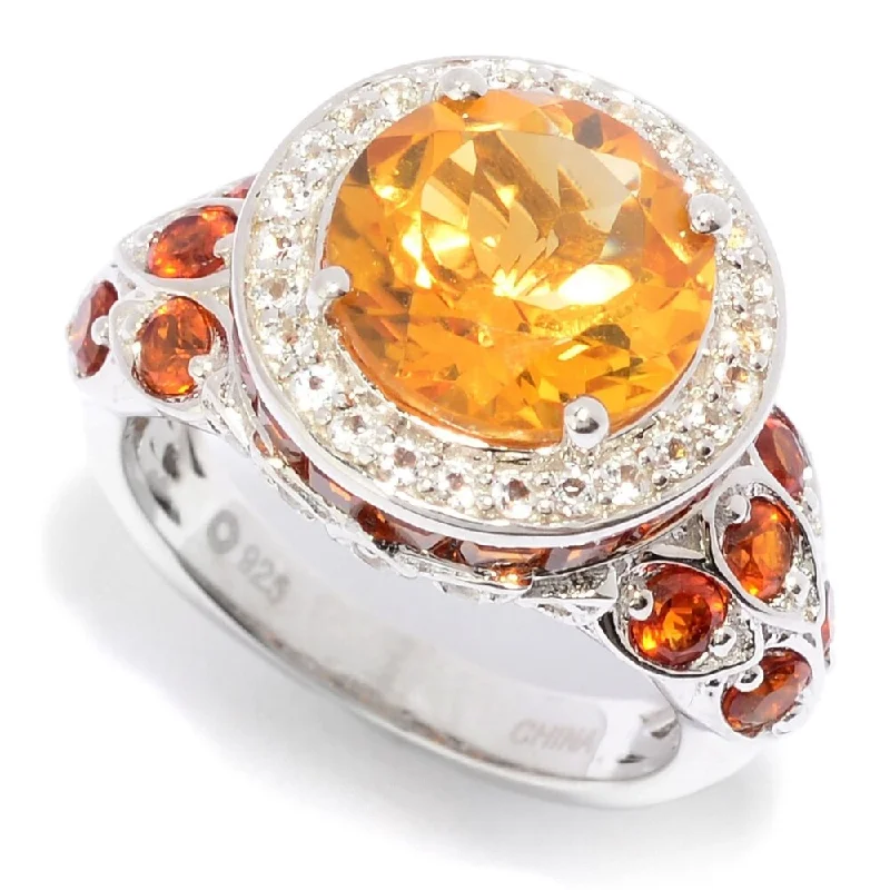 Turquoise Gemstone Rings in 925 Silver with a Southwestern - Inspired Design for a Rustic CharmSterling Silver 5.01ctw Citrine & White Topaz Halo Ring Turquoise Gemstone Rings in 925 Silver with a Southwestern - Inspired Design for a Rustic CharmSterling Silver 5.01ctw Citrine & White Topaz Halo Ring