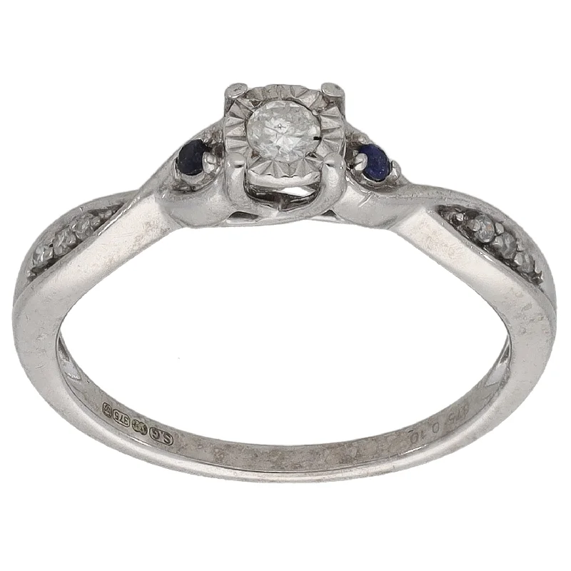 Men's Ruby Engagement Rings in Rose Gold with a Solitaire Design for a Romantic Gesture9ct White Gold 0.10ct Diamond & Sapphire Solitaire Ring With Accent Stones Size L Men's Ruby Engagement Rings in Rose Gold with a Solitaire Design for a Romantic Gesture9ct White Gold 0.10ct Diamond & Sapphire Solitaire Ring With Accent Stones Size L