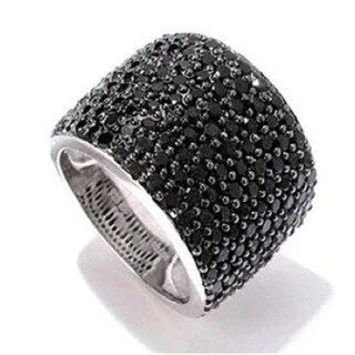 Tourmaline Gemstone Rings in 18K Two - Tone Gold with a Floral - Shaped Setting for a Feminine TouchSterling Silver 4 1/10ct Black Spinel Cluster Band Tourmaline Gemstone Rings in 18K Two - Tone Gold with a Floral - Shaped Setting for a Feminine TouchSterling Silver 4 1/10ct Black Spinel Cluster Band