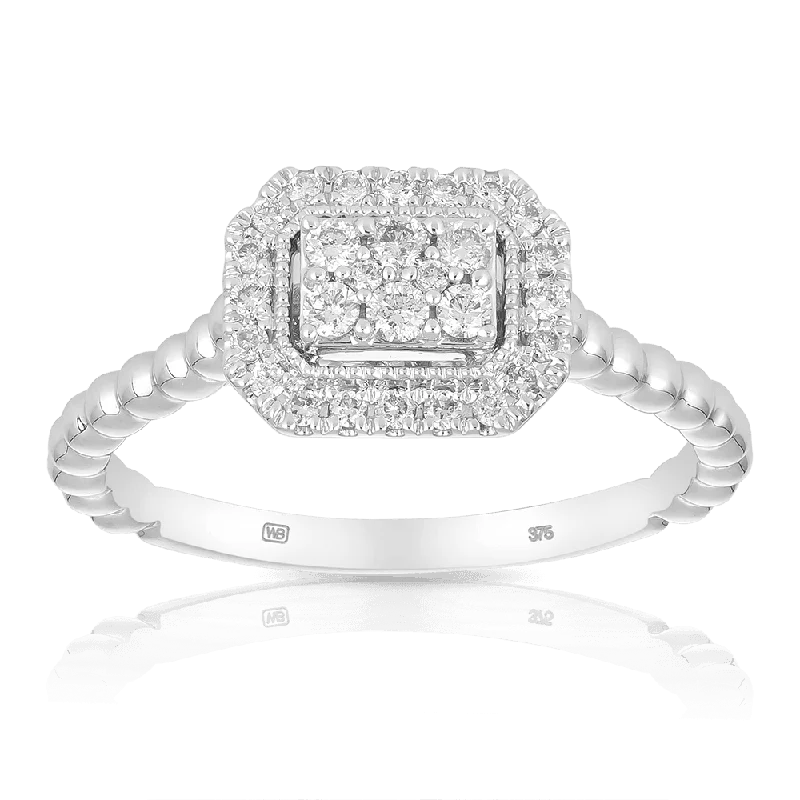 Men's Turquoise Engagement Rings in 925 Silver with a Southwestern - Inspired Band0.25ct TW Diamond Halo Engagement Ring in 9ct White Gold Men's Turquoise Engagement Rings in 925 Silver with a Southwestern - Inspired Band0.25ct TW Diamond Halo Engagement Ring in 9ct White Gold