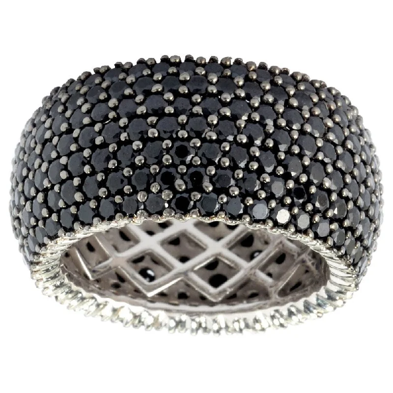 Amethyst Gemstone Rings in Sterling Silver with a Halo of Cubic Zirconia for a Budget - Friendly LuxurySterling Silver Black Spinel Wide Band Ring Amethyst Gemstone Rings in Sterling Silver with a Halo of Cubic Zirconia for a Budget - Friendly LuxurySterling Silver Black Spinel Wide Band Ring