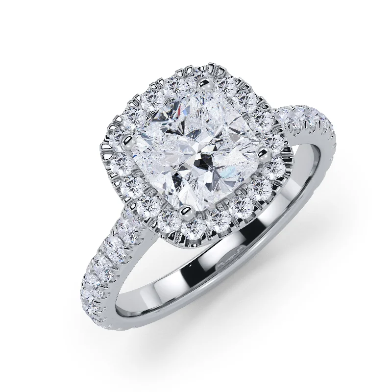 Men's Emerald Engagement Rings with 14K Yellow Gold and Vintage - Style FiligreeLights Out Cushion Halo Natural Cushion  Diamond Engagement Ring