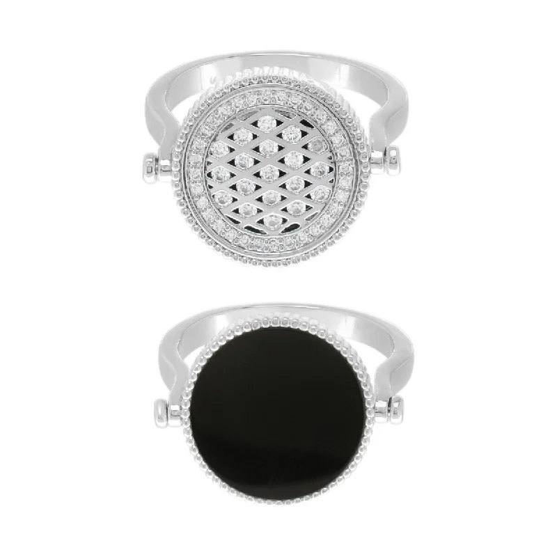 Alexandrite Gemstone Rings in Platinum with a Hidden Halo for a Rare and Luxurious PieceVictoria Townsend Fine Silver Plated Black Agate & Cubic Zirconia Flip Ring. Alexandrite Gemstone Rings in Platinum with a Hidden Halo for a Rare and Luxurious PieceVictoria Townsend Fine Silver Plated Black Agate & Cubic Zirconia Flip Ring.