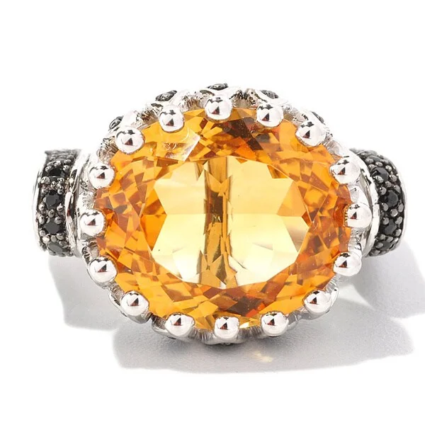 Topaz Gemstone Rings in 10K Gold with a Channel - Set Design for a Contemporary and Durable OptionSterling Silver 9 3/5ct TGW Citrine and Black Spinel Ring Topaz Gemstone Rings in 10K Gold with a Channel - Set Design for a Contemporary and Durable OptionSterling Silver 9 3/5ct TGW Citrine and Black Spinel Ring