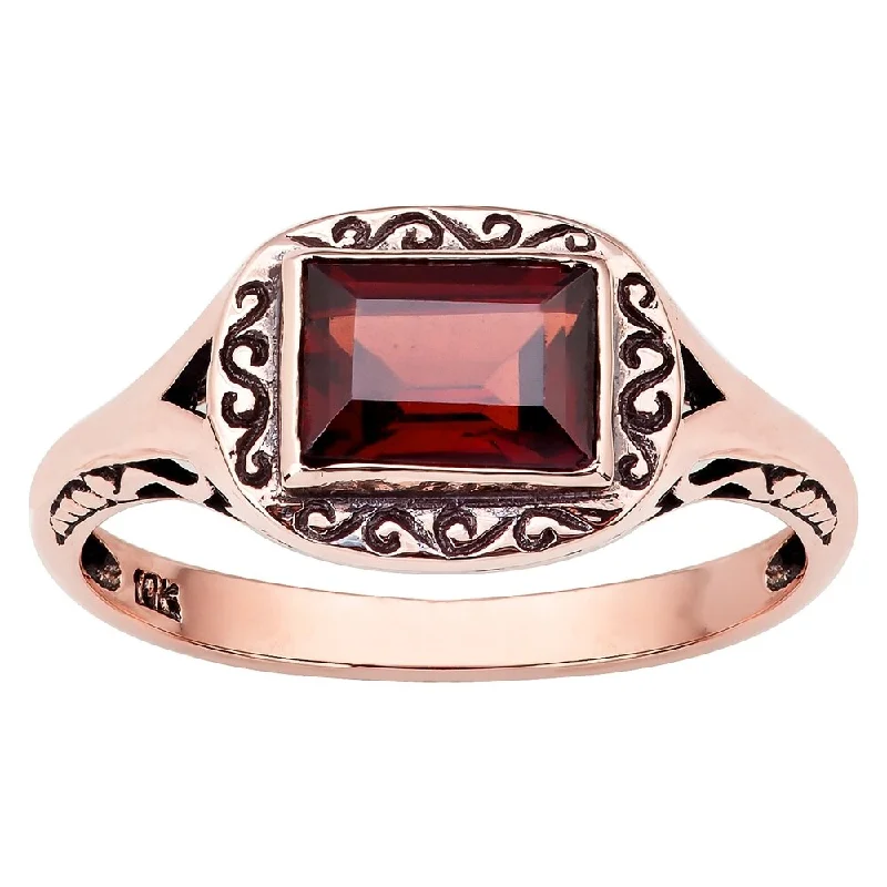Iolite Gemstone Rings in 10K Gold with a Twisted Band for a Distinctive and Stylish AccessoryViducci 10k Rose Gold Vintage Style Genuine Garnet Scroll Ring Iolite Gemstone Rings in 10K Gold with a Twisted Band for a Distinctive and Stylish AccessoryViducci 10k Rose Gold Vintage Style Genuine Garnet Scroll Ring