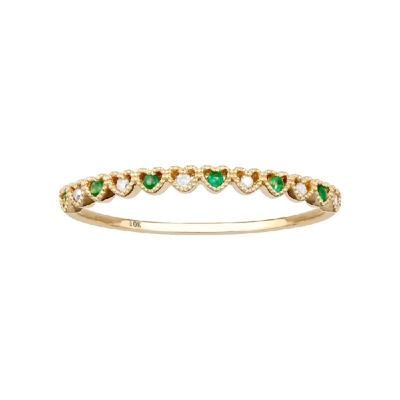 Sapphire Gemstone Rings in 18K White Gold with Diamond Accents for an Elegant EngagementViducci 10k Yellow Gold Genuine Emerald and Diamond Petite Heart Stackable Band Sapphire Gemstone Rings in 18K White Gold with Diamond Accents for an Elegant EngagementViducci 10k Yellow Gold Genuine Emerald and Diamond Petite Heart Stackable Band