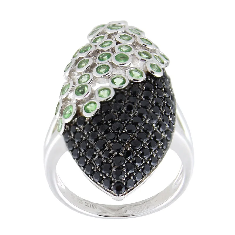 Turquoise Gemstone Rings in 925 Silver with a Southwestern - Inspired Design for a Rustic CharmSterling Silver Tsavorite and Black Spinel Elongated Ring Turquoise Gemstone Rings in 925 Silver with a Southwestern - Inspired Design for a Rustic CharmSterling Silver Tsavorite and Black Spinel Elongated Ring
