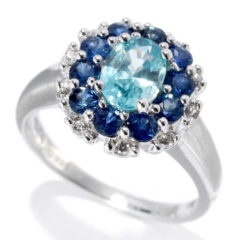 Tourmaline Gemstone Rings in 18K Two - Tone Gold with a Floral - Shaped Setting for a Feminine TouchSterling Silver 2.63ctw Blue Zircon Ring Tourmaline Gemstone Rings in 18K Two - Tone Gold with a Floral - Shaped Setting for a Feminine TouchSterling Silver 2.63ctw Blue Zircon Ring