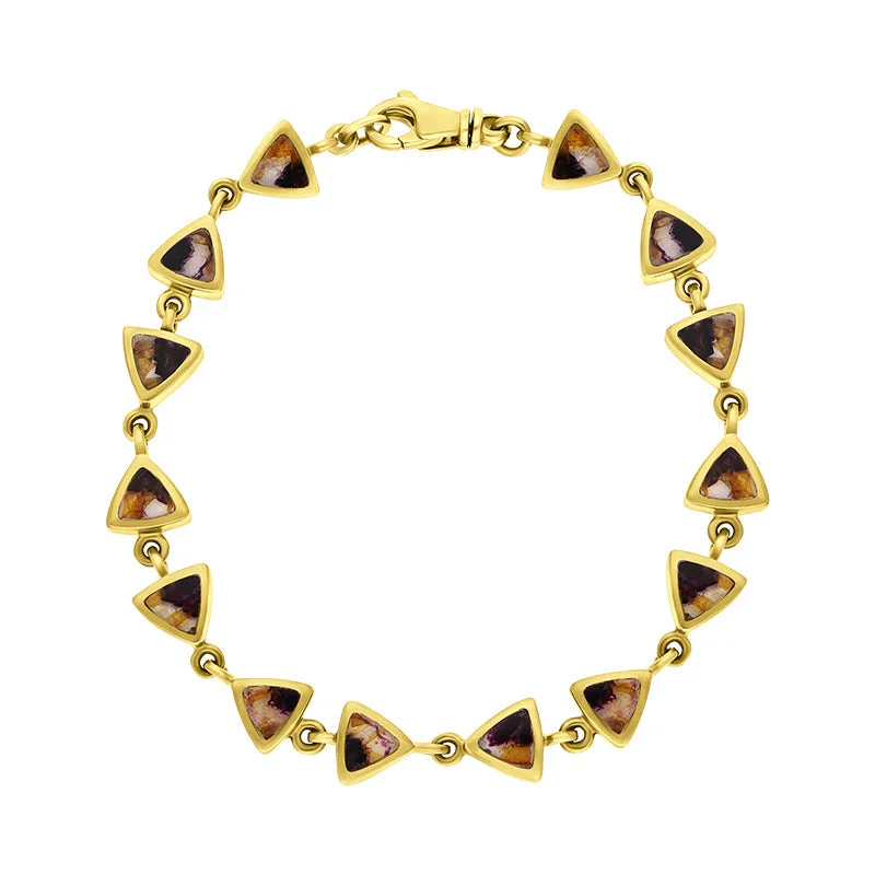9ct Yellow Blue John Curved Triangle Bracelet