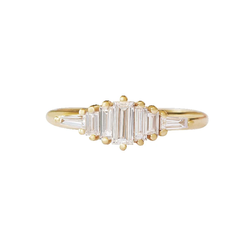 Men's Amethyst Engagement Rings in Sterling Silver with a Contemporary Geometric SettingBaguettes Diamond ring - Adriana ♥
