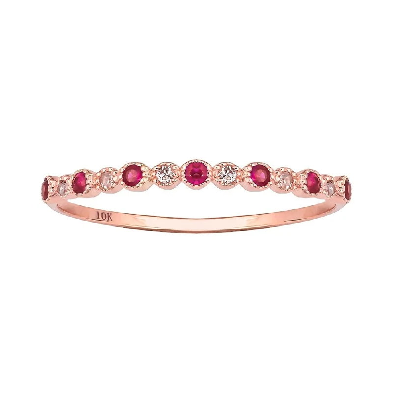 Sapphire Gemstone Rings in 18K White Gold with Diamond Accents for an Elegant EngagementViducci 10k Rose Gold Genuine Ruby and Diamond Petite Stackable Band Sapphire Gemstone Rings in 18K White Gold with Diamond Accents for an Elegant EngagementViducci 10k Rose Gold Genuine Ruby and Diamond Petite Stackable Band
