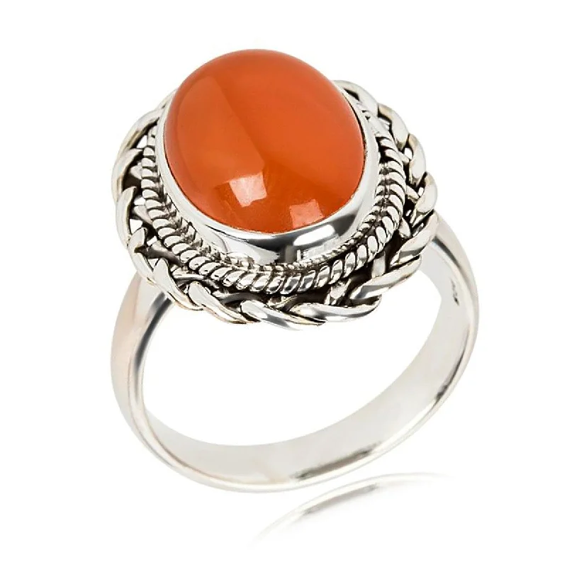 Opal Gemstone Rings in Rose Gold with a Milgrain Edge for a Feminine and Romantic Style925 Sterling Silver Carnelian Gemstone Solitaire Ring Opal Gemstone Rings in Rose Gold with a Milgrain Edge for a Feminine and Romantic Style925 Sterling Silver Carnelian Gemstone Solitaire Ring