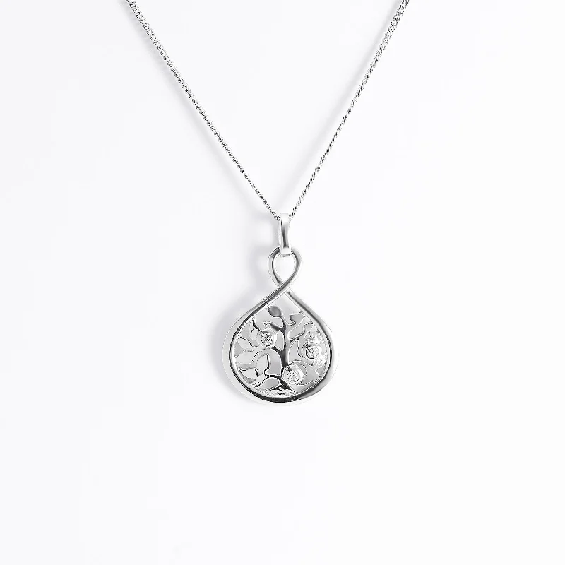 Sterling Silver Zirconia Earth Pendant