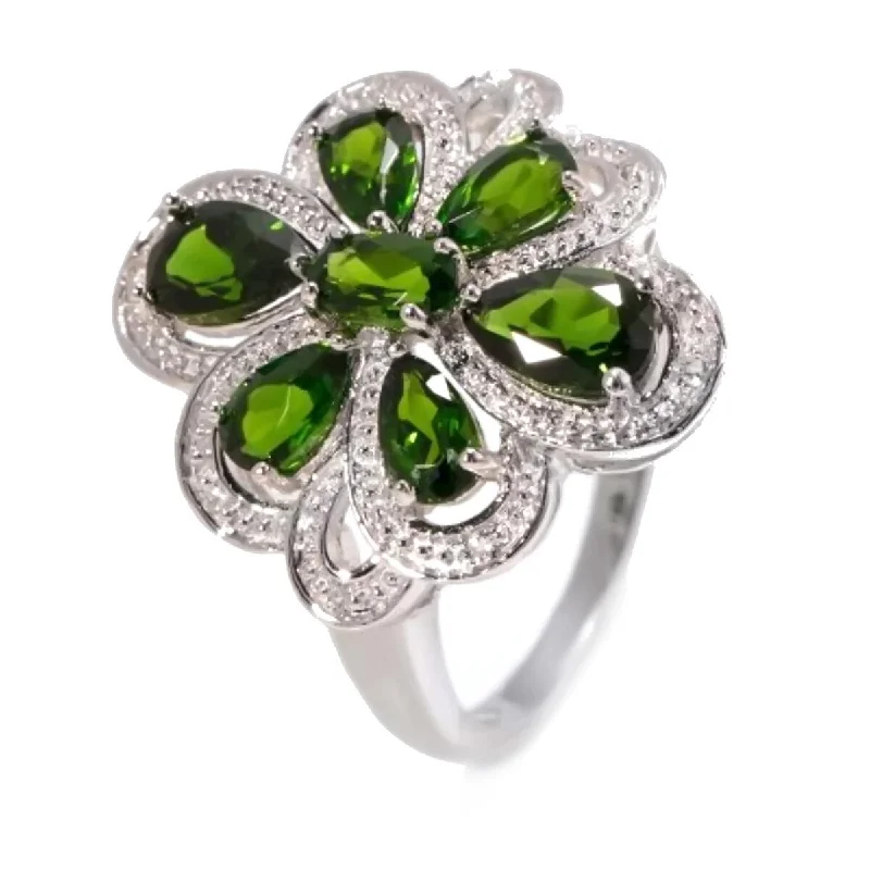 Jasper Gemstone Rings in 18K Gold Vermeil with a Matte Finish for a Subtle and Elegant Look925 Sterling Silver Chrome Diopside and Diamond Gemstone Flower Ring Jasper Gemstone Rings in 18K Gold Vermeil with a Matte Finish for a Subtle and Elegant Look925 Sterling Silver Chrome Diopside and Diamond Gemstone Flower Ring