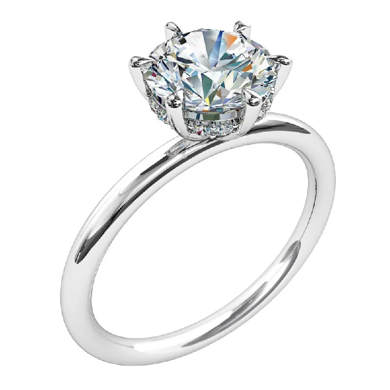 Men's Sapphire Engagement Rings in 18K White Gold with Pave Diamond AccentsNova