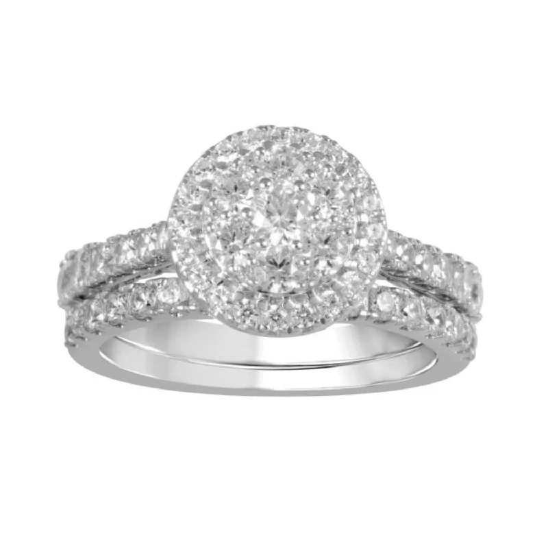 Men's Tourmaline Engagement Rings in 18K Two - Tone Gold with a Floral - Inspired SettingLoveSong EcoLove 1-1/2 CTW Lab Grown Diamond Cluster Halo Bridal Set in 10KT White Gold Men's Tourmaline Engagement Rings in 18K Two - Tone Gold with a Floral - Inspired SettingLoveSong EcoLove 1-1/2 CTW Lab Grown Diamond Cluster Halo Bridal Set in 10KT White Gold