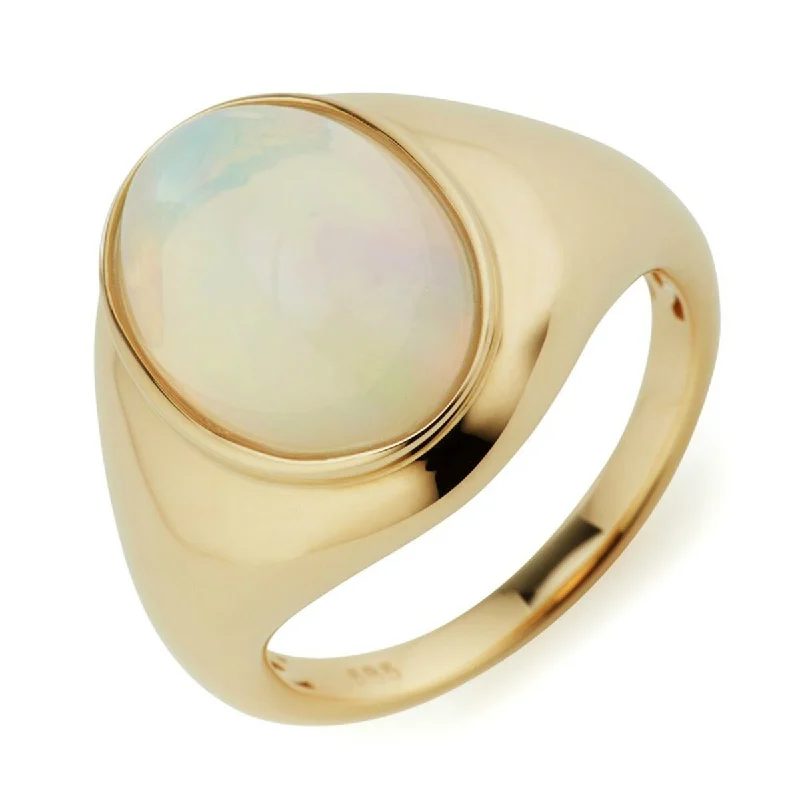 Opal Gemstone Rings in Rose Gold with a Milgrain Edge for a Feminine and Romantic Style14Kt Yellow Gold Ethiopian Opal Gemstone Solitaire Ring Opal Gemstone Rings in Rose Gold with a Milgrain Edge for a Feminine and Romantic Style14Kt Yellow Gold Ethiopian Opal Gemstone Solitaire Ring