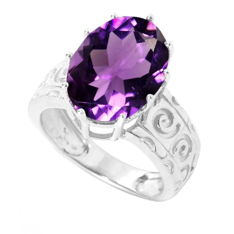 Iolite Gemstone Rings in 10K Gold with a Twisted Band for a Distinctive and Stylish AccessorySterling Silver 5.46cttw Oval Amethyst Solitaire Swirl Engravework Ring Iolite Gemstone Rings in 10K Gold with a Twisted Band for a Distinctive and Stylish AccessorySterling Silver 5.46cttw Oval Amethyst Solitaire Swirl Engravework Ring