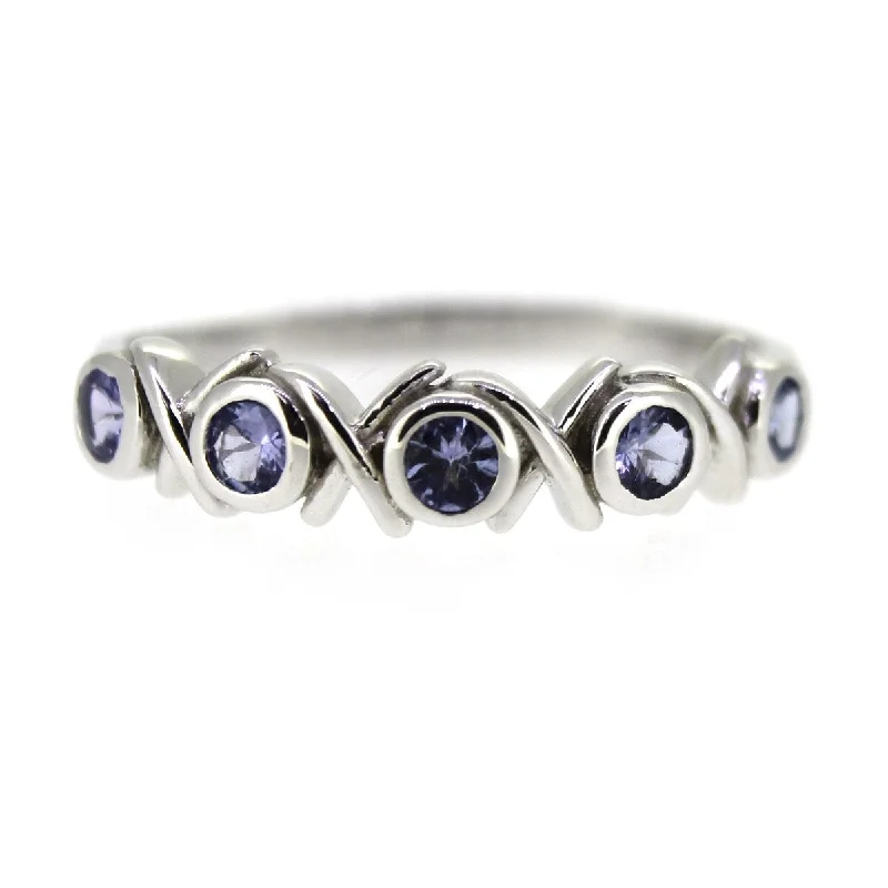 Iolite Gemstone Rings in 10K Gold with a Twisted Band for a Distinctive and Stylish Accessory925 Sterling Silver Tanzanite 5-Stone Ring Iolite Gemstone Rings in 10K Gold with a Twisted Band for a Distinctive and Stylish Accessory925 Sterling Silver Tanzanite 5-Stone Ring