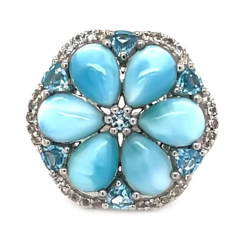 Opal Gemstone Rings in Rose Gold with a Milgrain Edge for a Feminine and Romantic Style925 Sterling Silver Larimar Ring Opal Gemstone Rings in Rose Gold with a Milgrain Edge for a Feminine and Romantic Style925 Sterling Silver Larimar Ring