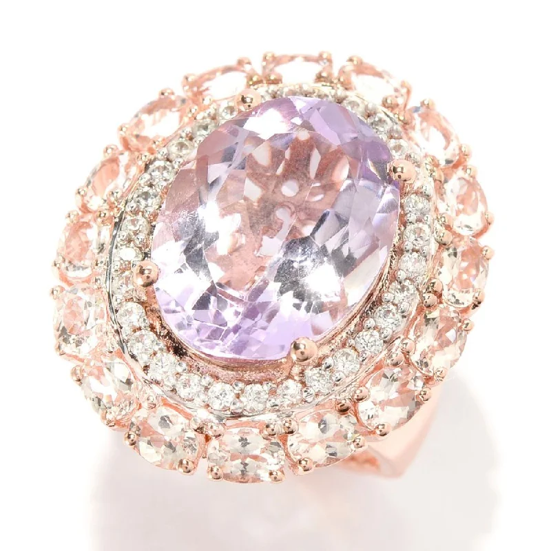 Emerald Gemstone Rings Set in Platinum with Filigree Work for a Vintage - Inspired Look14K Rose Gold-plated Silver Pink Amethyst and Morganite Cocktail Ring Emerald Gemstone Rings Set in Platinum with Filigree Work for a Vintage - Inspired Look14K Rose Gold-plated Silver Pink Amethyst and Morganite Cocktail Ring