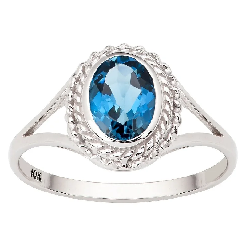 Tanzanite Gemstone Rings in 10K Gold with a Trilogy Design for a Sophisticated GiftViducci 10k White Gold Vintage Style Genuine London Blue Topaz Ring Tanzanite Gemstone Rings in 10K Gold with a Trilogy Design for a Sophisticated GiftViducci 10k White Gold Vintage Style Genuine London Blue Topaz Ring