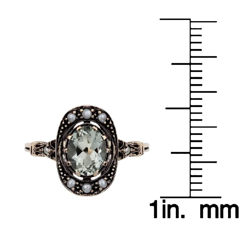 Emerald Gemstone Rings Set in Platinum with Filigree Work for a Vintage - Inspired LookViducci 10k Yellow Gold Vintage Style Green Amethyst and Pearl Ring Emerald Gemstone Rings Set in Platinum with Filigree Work for a Vintage - Inspired LookViducci 10k Yellow Gold Vintage Style Green Amethyst and Pearl Ring