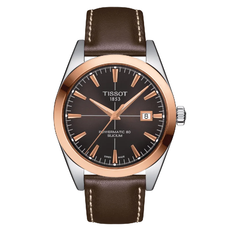 Men's Black Onyx Engagement Rings Set in Titanium for a Modern and Bold LookTissot Gentleman Powermatic 80 Silicium Solid 18K Gold Bezel T927.407.46.291.00