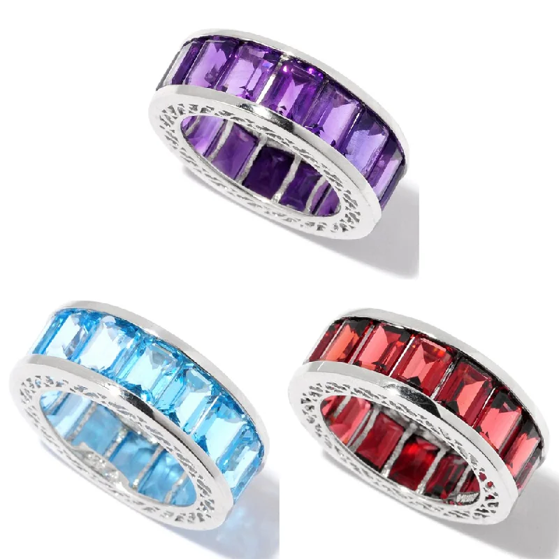 Garnet Gemstone Rings in 18K Gold Vermeil with Intricate Engravings for a Traditional AestheticSterling Silver Gemstone Eternity Band Ring Garnet Gemstone Rings in 18K Gold Vermeil with Intricate Engravings for a Traditional AestheticSterling Silver Gemstone Eternity Band Ring