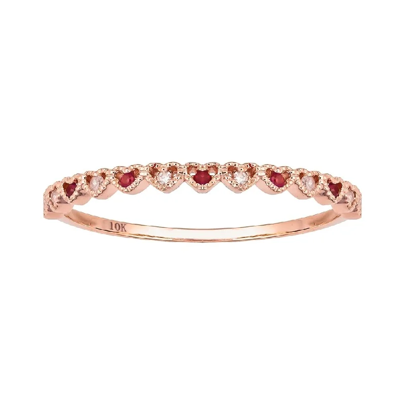 Ruby Gemstone Rings in 14K Yellow Gold with a Solitaire Setting for a Classic and Bold StatementViducci 10k Rose Gold Genuine Ruby and Diamond Petite Heart Stackable Band Ruby Gemstone Rings in 14K Yellow Gold with a Solitaire Setting for a Classic and Bold StatementViducci 10k Rose Gold Genuine Ruby and Diamond Petite Heart Stackable Band