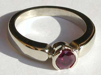 Men's Amethyst Engagement Rings in Sterling Silver with a Contemporary Geometric SettingBezel Set Ruby Ring