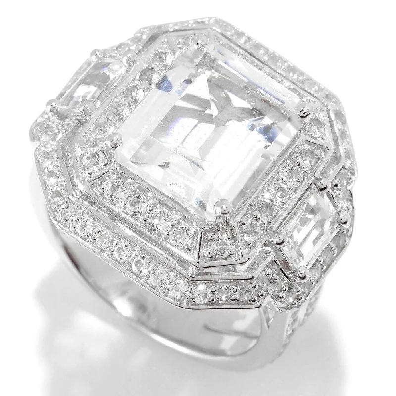Opal Gemstone Rings in Rose Gold with a Milgrain Edge for a Feminine and Romantic StyleSterling Silver 6.89ctw White Topaz Ring Opal Gemstone Rings in Rose Gold with a Milgrain Edge for a Feminine and Romantic StyleSterling Silver 6.89ctw White Topaz Ring