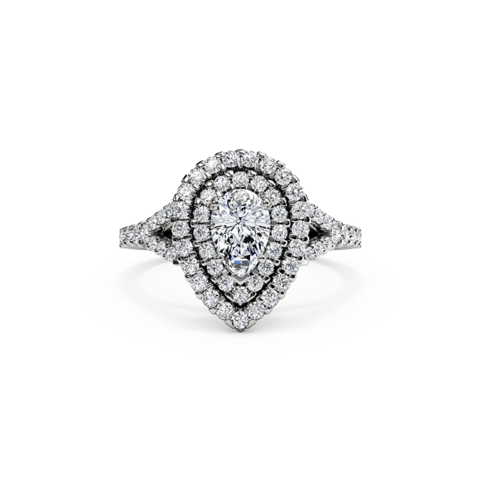 Men's Agate Engagement Rings in Sterling Silver with a Mosaic - Style InlayThe Studio Collection Pear Shape Diamond Double Halo Split Shank Engagement Ring