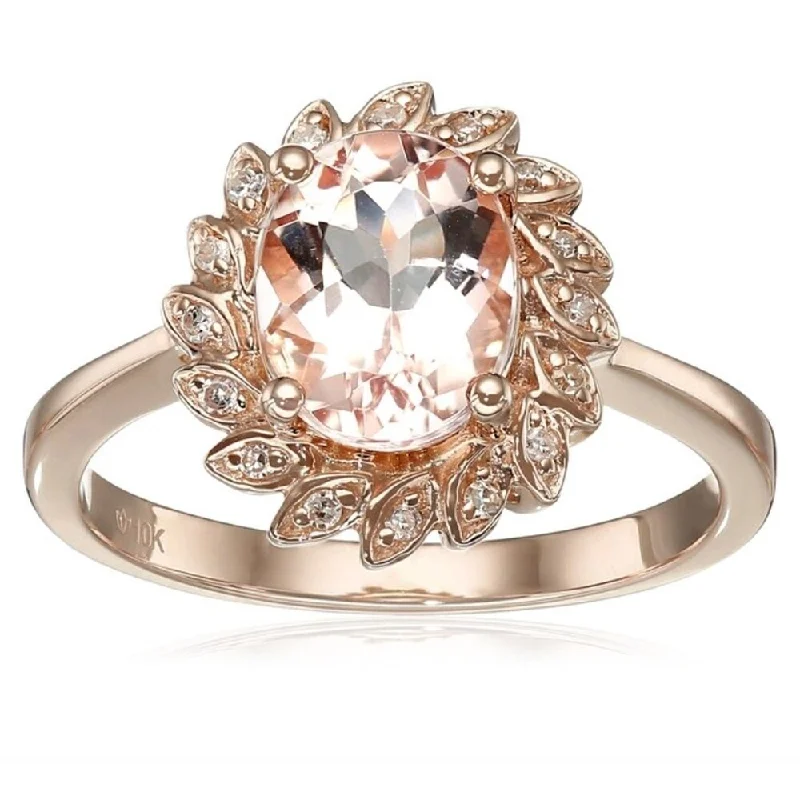 Aquamarine Gemstone Rings in 9K Gold with a Bezel Setting for a Modern and Secure Fit10KT Rose Gold 1.9ctw Morganite & 0.07ctw Diamond Ring SZ 7 - Pink Size - 7 Aquamarine Gemstone Rings in 9K Gold with a Bezel Setting for a Modern and Secure Fit10KT Rose Gold 1.9ctw Morganite & 0.07ctw Diamond Ring SZ 7 - Pink Size - 7