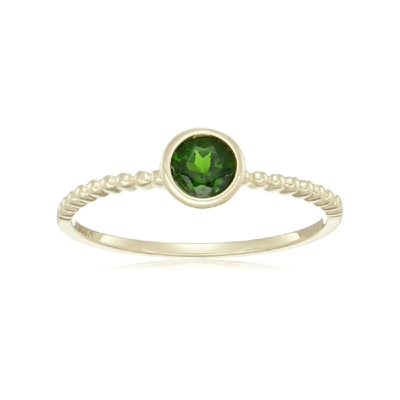 Malachite Gemstone Rings in 14K Gold with a Carved Stone for a Unique and Artistic Appeal10k Yellow Gold Chrome Diopside Solitaire Beaded Stackable Ring Size - 7 Malachite Gemstone Rings in 14K Gold with a Carved Stone for a Unique and Artistic Appeal10k Yellow Gold Chrome Diopside Solitaire Beaded Stackable Ring Size - 7