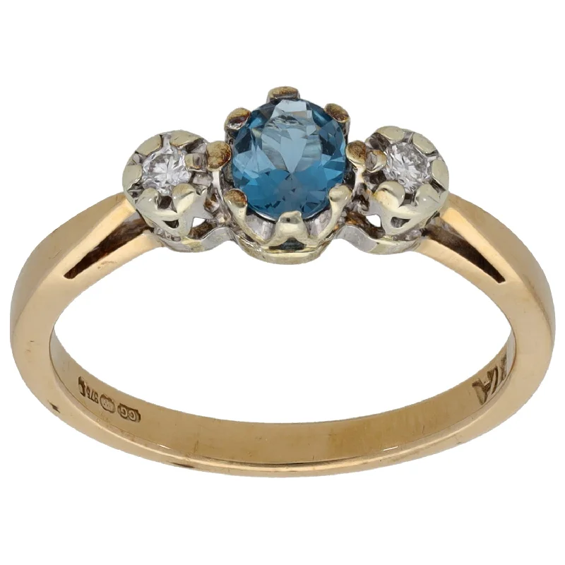 Men's Diamond Engagement Rings with Platinum Band and Halo Setting for a Luxury Proposal9ct Gold Topaz & 0.06ct Diamond Trilogy Ring Size M Men's Diamond Engagement Rings with Platinum Band and Halo Setting for a Luxury Proposal9ct Gold Topaz & 0.06ct Diamond Trilogy Ring Size M
