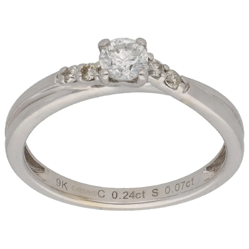 Men's Agate Engagement Rings in Sterling Silver with a Mosaic - Style Inlay9ct White Gold 0.31ct Diamond Solitaire Ring With Accent Stones Size L Men's Agate Engagement Rings in Sterling Silver with a Mosaic - Style Inlay9ct White Gold 0.31ct Diamond Solitaire Ring With Accent Stones Size L