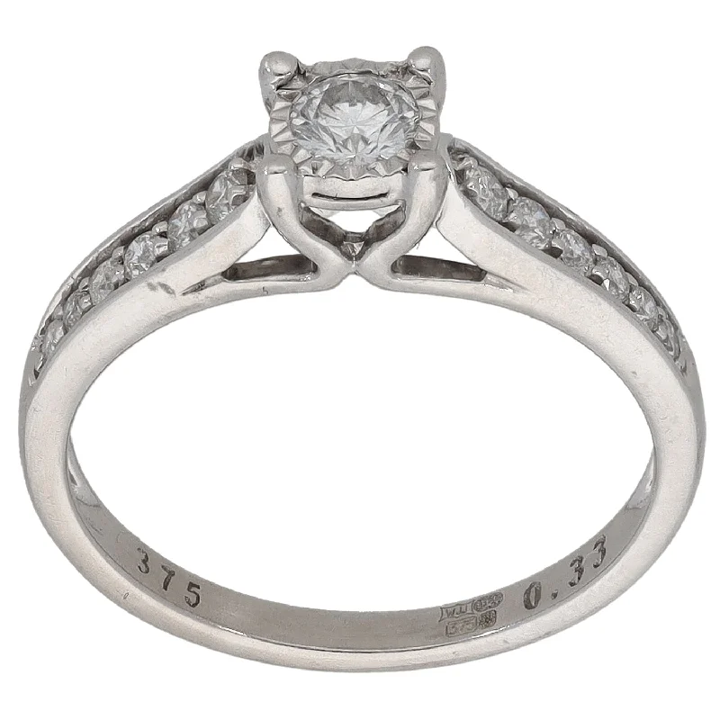 Men's Opal Engagement Rings in 10K Gold with a Milgrain - Trimmed Band9ct White Gold 0.33ct Diamond Solitaire Ring With Accent Stones Size K Men's Opal Engagement Rings in 10K Gold with a Milgrain - Trimmed Band9ct White Gold 0.33ct Diamond Solitaire Ring With Accent Stones Size K