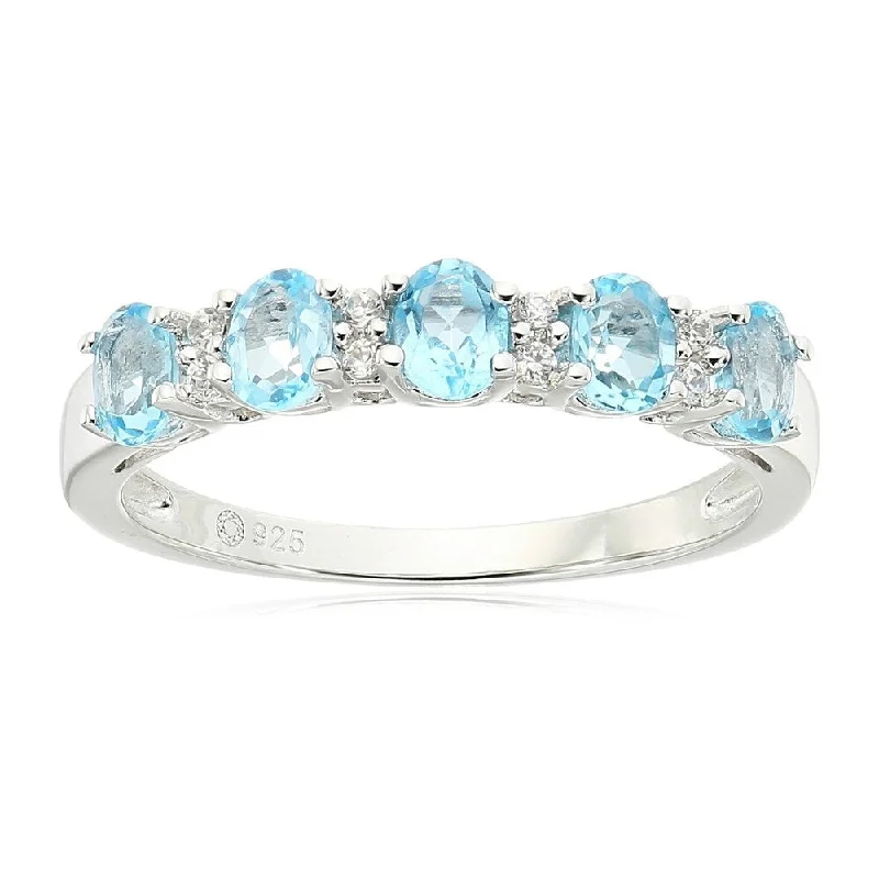 Topaz Gemstone Rings in 10K Gold with a Channel - Set Design for a Contemporary and Durable OptionSterling Silver Swiss Blue Topaz and White Zirconia Ring, Size 7 Topaz Gemstone Rings in 10K Gold with a Channel - Set Design for a Contemporary and Durable OptionSterling Silver Swiss Blue Topaz and White Zirconia Ring, Size 7
