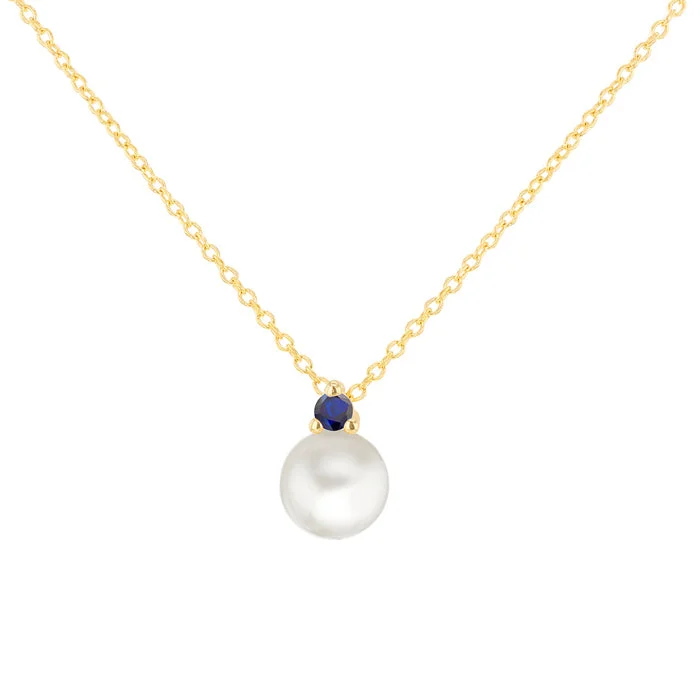 Pearl & Blue Stone Pendant