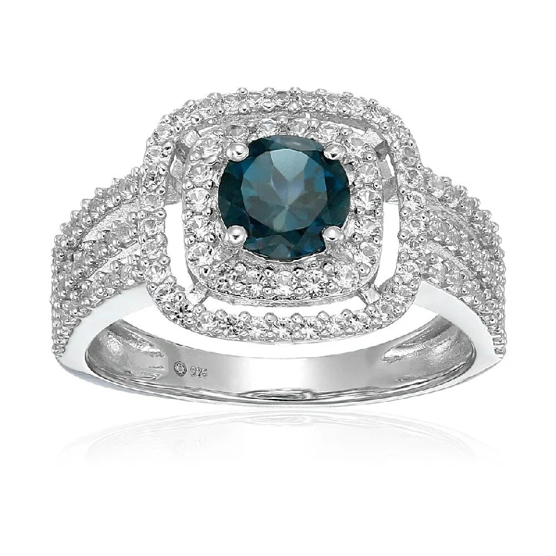 Tourmaline Gemstone Rings in 18K Two - Tone Gold with a Floral - Shaped Setting for a Feminine TouchSterling Silver London Blue Topaz and Created White Sapphire Double Halo Engagement Ring, Size 7 Tourmaline Gemstone Rings in 18K Two - Tone Gold with a Floral - Shaped Setting for a Feminine TouchSterling Silver London Blue Topaz and Created White Sapphire Double Halo Engagement Ring, Size 7