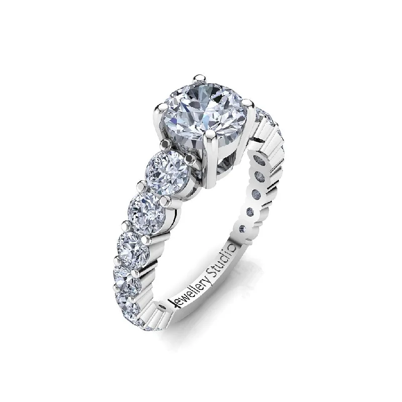 Men's Alexandrite Engagement Rings in Platinum with a Hidden Halo of DiamondsSolitaire Engagement Ring with 1.00ct Round Brilliant Cut Diamond