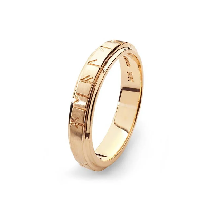 Orkney Raised Narrow Band Viking Runic Ring