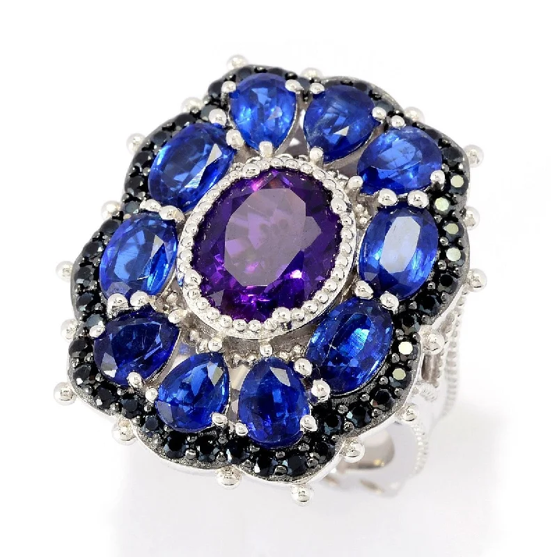 Topaz Gemstone Rings in 10K Gold with a Channel - Set Design for a Contemporary and Durable OptionDallas Prince Sterling Silver 7.56ctw African Amethyst, Kyanite & Black Spinel Cluster Ring Topaz Gemstone Rings in 10K Gold with a Channel - Set Design for a Contemporary and Durable OptionDallas Prince Sterling Silver 7.56ctw African Amethyst, Kyanite & Black Spinel Cluster Ring