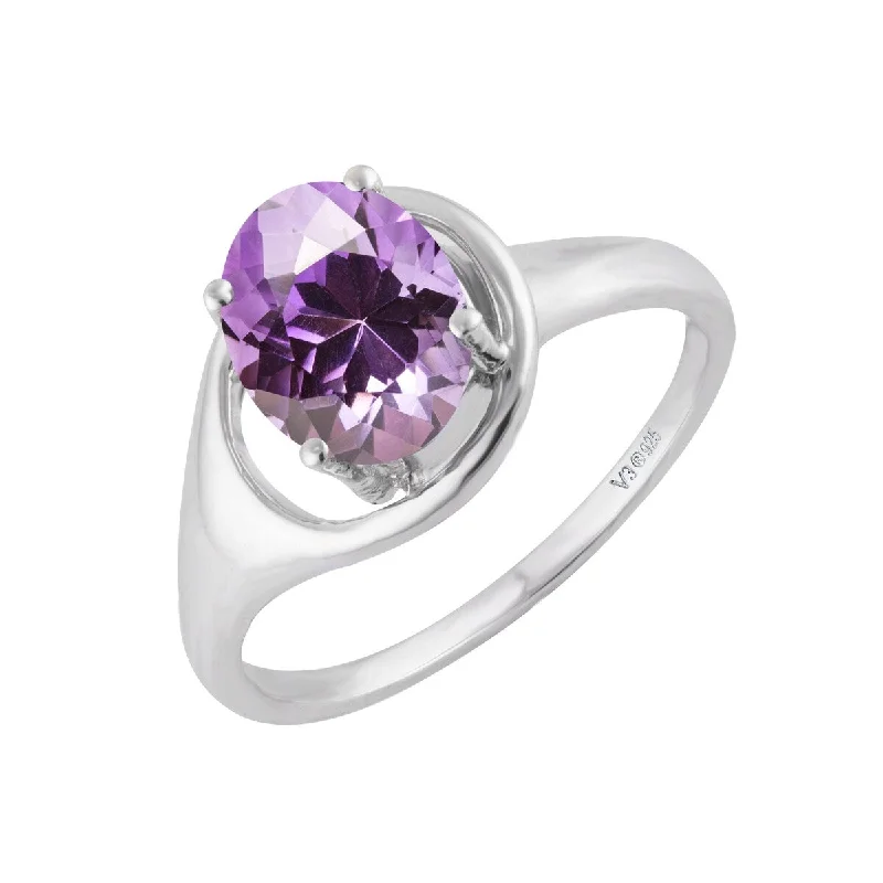 Amethyst Gemstone Rings in Sterling Silver with a Halo of Cubic Zirconia for a Budget - Friendly LuxurySterling Silver with Natural Amethyst Soliltaire Ring Amethyst Gemstone Rings in Sterling Silver with a Halo of Cubic Zirconia for a Budget - Friendly LuxurySterling Silver with Natural Amethyst Soliltaire Ring