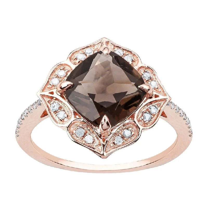 Iolite Gemstone Rings in 10K Gold with a Twisted Band for a Distinctive and Stylish AccessoryViducci 10k Rose Gold Vintage Style Smoky Quartz and Diamond Ring Iolite Gemstone Rings in 10K Gold with a Twisted Band for a Distinctive and Stylish AccessoryViducci 10k Rose Gold Vintage Style Smoky Quartz and Diamond Ring