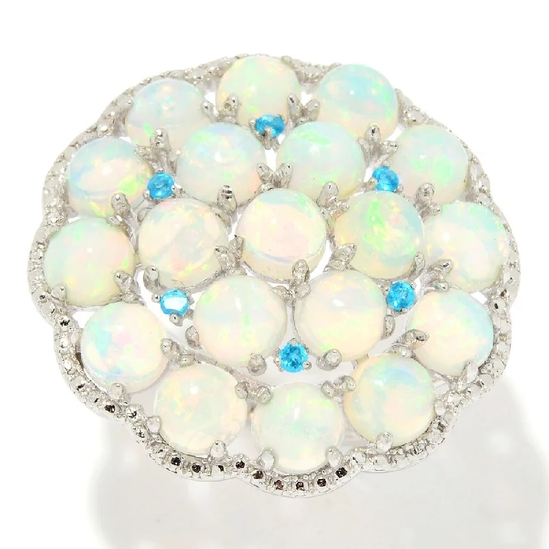 Amethyst Gemstone Rings in Sterling Silver with a Halo of Cubic Zirconia for a Budget - Friendly LuxurySterling Silver Ethiopian Opal & Neon Apatite Flower Ring Amethyst Gemstone Rings in Sterling Silver with a Halo of Cubic Zirconia for a Budget - Friendly LuxurySterling Silver Ethiopian Opal & Neon Apatite Flower Ring