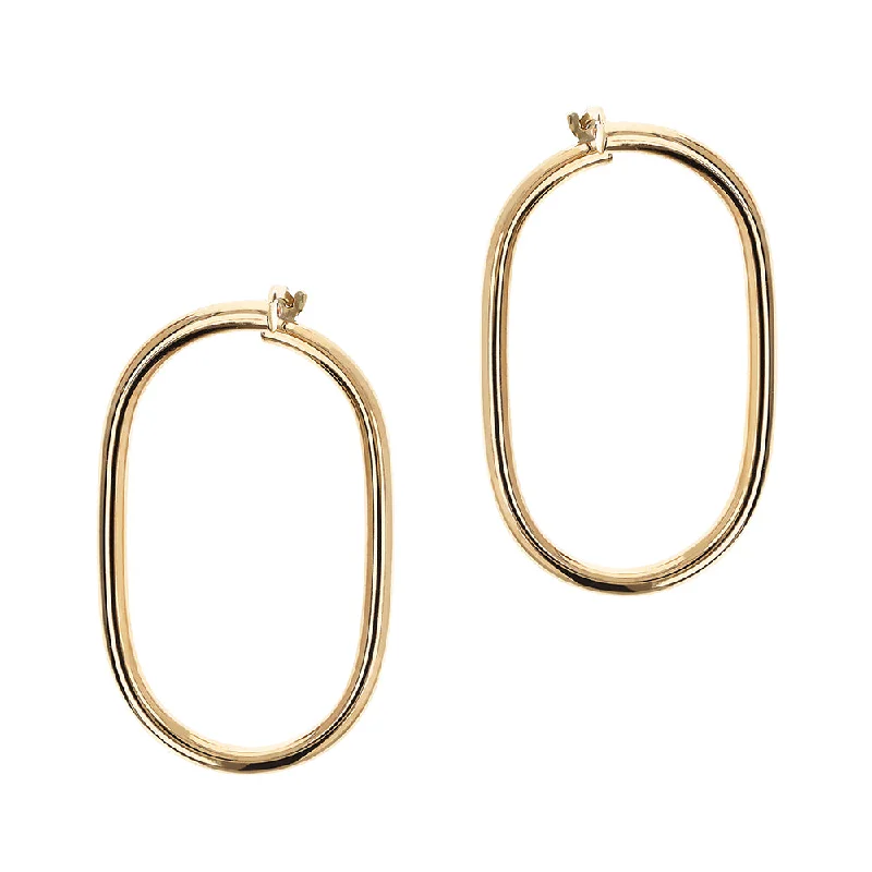 Twisted Oval Hoop Earrings