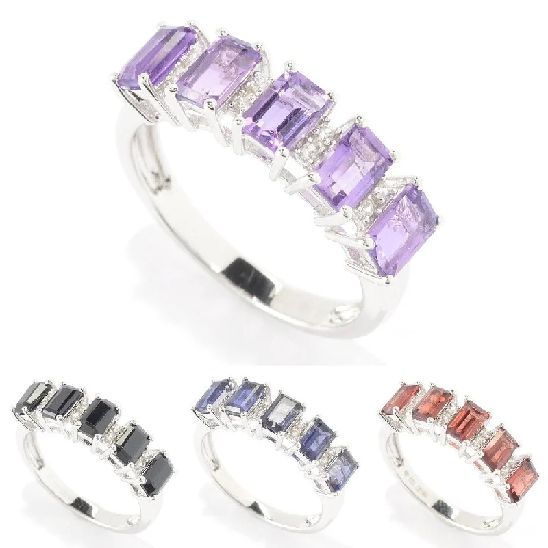 Sapphire Gemstone Rings in 18K White Gold with Diamond Accents for an Elegant EngagementSterling Silver 1 2/5ct Emerald-cut Gemstone and White Zircon Ring Sapphire Gemstone Rings in 18K White Gold with Diamond Accents for an Elegant EngagementSterling Silver 1 2/5ct Emerald-cut Gemstone and White Zircon Ring